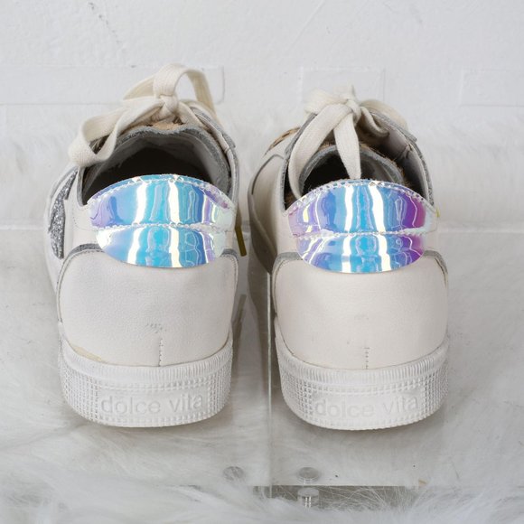 Dolce Vita Zaga Leopard Calf Hair Leather Sneakers - Picture 5 of 13